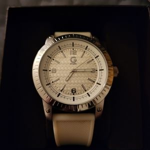 G by Guess mens watch white rubber nwt